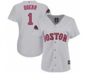 Women's Majestic Boston Red Sox #1 Bobby Doerr Authentic Grey Road 2018 World Series Champions MLB Jersey