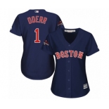 Women's Majestic Boston Red Sox #1 Bobby Doerr Authentic Navy Blue Alternate Road 2018 World Series Champions MLB Jersey