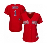 Women's Majestic Boston Red Sox #1 Bobby Doerr Authentic Red Alternate Home 2018 World Series Champions MLB Jersey