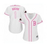 Women's Majestic Boston Red Sox #1 Bobby Doerr Authentic White Fashion 2018 World Series Champions MLB Jersey