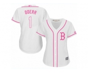 Women's Majestic Boston Red Sox #1 Bobby Doerr Replica White Fashion MLB Jersey