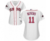 Women's Majestic Boston Red Sox #11 Rafael Devers Authentic White Home 2018 World Series Champions MLB Jersey