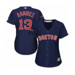 Women's Majestic Boston Red Sox #13 Hanley Ramirez Authentic Navy Blue Alternate Road 2018 World Series Champions MLB Jersey