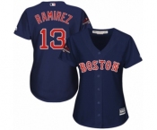 Women's Majestic Boston Red Sox #13 Hanley Ramirez Authentic Navy Blue Alternate Road 2018 World Series Champions MLB Jersey