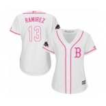 Women's Majestic Boston Red Sox #13 Hanley Ramirez Authentic White Fashion 2018 World Series Champions MLB Jersey