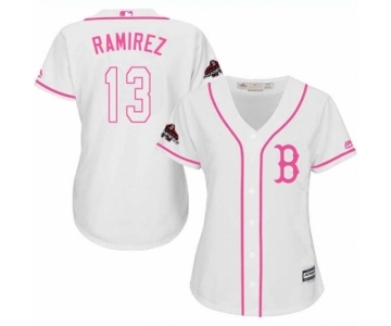 Women's Majestic Boston Red Sox #13 Hanley Ramirez Authentic White Fashion 2018 World Series Champions MLB Jersey