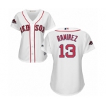 Women's Majestic Boston Red Sox #13 Hanley Ramirez Authentic White Home 2018 World Series Champions MLB Jersey