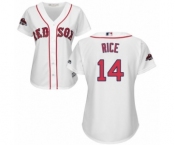 Women's Majestic Boston Red Sox #14 Jim Rice Authentic White Home 2018 World Series Champions MLB Jersey