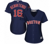 Women's Majestic Boston Red Sox #16 Andrew Benintendi Authentic Navy Blue Alternate Road 2018 World Series Champions MLB Jersey