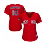 Women's Majestic Boston Red Sox #16 Andrew Benintendi Authentic Red Alternate Home 2018 World Series Champions MLB Jersey