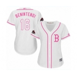 Women's Majestic Boston Red Sox #16 Andrew Benintendi Authentic White Fashion 2018 World Series Champions MLB Jersey