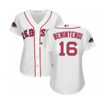 Women's Majestic Boston Red Sox #16 Andrew Benintendi Authentic White Home 2018 World Series Champions MLB Jersey