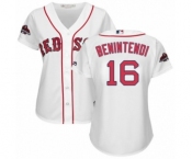 Women's Majestic Boston Red Sox #16 Andrew Benintendi Authentic White Home 2018 World Series Champions MLB Jersey