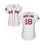 Women's Majestic Boston Red Sox #18 Mitch Moreland Authentic White Home 2018 World Series Champions MLB Jersey