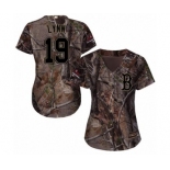 Women's Majestic Boston Red Sox #19 Fred Lynn Authentic Camo Realtree Collection Flex Base 2018 World Series Champions MLB Jersey