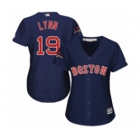 Women's Majestic Boston Red Sox #19 Fred Lynn Authentic Navy Blue Alternate Road 2018 World Series Champions MLB Jersey