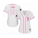 Women's Majestic Boston Red Sox #19 Fred Lynn Authentic White Fashion 2018 World Series Champions MLB Jersey