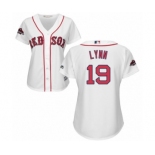 Women's Majestic Boston Red Sox #19 Fred Lynn Authentic White Home 2018 World Series Champions MLB Jersey