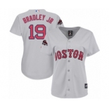 Women's Majestic Boston Red Sox #19 Jackie Bradley Jr Authentic Grey Road 2018 World Series Champions MLB Jersey