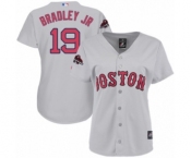 Women's Majestic Boston Red Sox #19 Jackie Bradley Jr Authentic Grey Road 2018 World Series Champions MLB Jersey