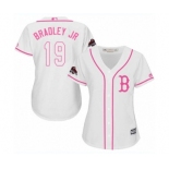 Women's Majestic Boston Red Sox #19 Jackie Bradley Jr Authentic White Fashion 2018 World Series Champions MLB Jersey