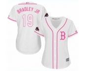 Women's Majestic Boston Red Sox #19 Jackie Bradley Jr Authentic White Fashion 2018 World Series Champions MLB Jersey