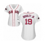 Women's Majestic Boston Red Sox #19 Jackie Bradley Jr Authentic White Home 2018 World Series Champions MLB Jersey