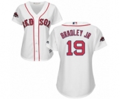 Women's Majestic Boston Red Sox #19 Jackie Bradley Jr Authentic White Home 2018 World Series Champions MLB Jersey