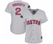 Women's Majestic Boston Red Sox #2 Xander Bogaerts Authentic Grey Road 2018 World Series Champions MLB Jersey