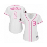 Women's Majestic Boston Red Sox #2 Xander Bogaerts Authentic White Fashion 2018 World Series Champions MLB Jersey