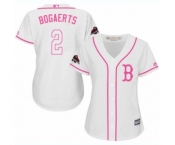 Women's Majestic Boston Red Sox #2 Xander Bogaerts Authentic White Fashion 2018 World Series Champions MLB Jersey