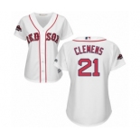 Women's Majestic Boston Red Sox #21 Roger Clemens Authentic White Home 2018 World Series Champions MLB Jersey