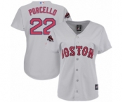 Women's Majestic Boston Red Sox #22 Rick Porcello Authentic Grey Road 2018 World Series Champions MLB Jersey