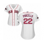 Women's Majestic Boston Red Sox #22 Rick Porcello Authentic White Home 2018 World Series Champions MLB Jersey