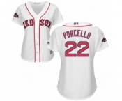 Women's Majestic Boston Red Sox #22 Rick Porcello Authentic White Home 2018 World Series Champions MLB Jersey