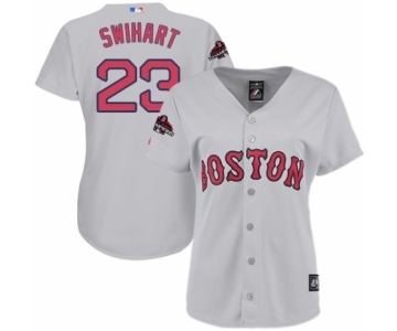 Women's Majestic Boston Red Sox #23 Blake Swihart Authentic Grey Road 2018 World Series Champions MLB Jersey