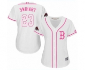 Women's Majestic Boston Red Sox #23 Blake Swihart Authentic White Fashion 2018 World Series Champions MLB Jersey