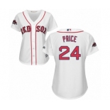 Women's Majestic Boston Red Sox #24 David Price Authentic White Home 2018 World Series Champions MLB Jersey