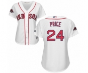 Women's Majestic Boston Red Sox #24 David Price Authentic White Home 2018 World Series Champions MLB Jersey