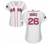 Women's Majestic Boston Red Sox #26 Wade Boggs Authentic White Home 2018 World Series Champions MLB Jersey