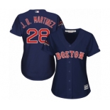 Women's Majestic Boston Red Sox #28 J. D. Martinez Authentic Navy Blue Alternate Road 2018 World Series Champions MLB Jersey