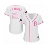 Women's Majestic Boston Red Sox #28 J. D. Martinez Authentic White Fashion 2018 World Series Champions MLB Jersey