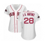 Women's Majestic Boston Red Sox #28 J. D. Martinez Authentic White Home 2018 World Series Champions MLB Jersey