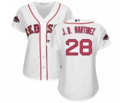 Women's Majestic Boston Red Sox #28 J. D. Martinez Authentic White Home 2018 World Series Champions MLB Jersey