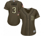 Women's Majestic Boston Red Sox #3 Jimmie Foxx Authentic Green Salute to Service 2018 World Series Champions MLB Jersey