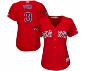 Women's Majestic Boston Red Sox #3 Jimmie Foxx Authentic Red Alternate Home 2018 World Series Champions MLB Jersey