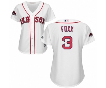 Women's Majestic Boston Red Sox #3 Jimmie Foxx Authentic White Home 2018 World Series Champions MLB Jersey