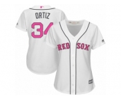 Women's Majestic Boston Red Sox #34 David Ortiz Replica White Mother's Day MLB Jersey