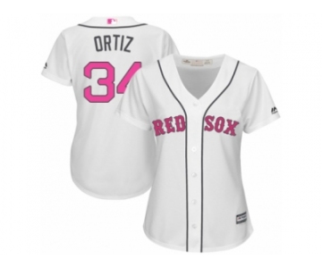 Women's Majestic Boston Red Sox #34 David Ortiz Replica White Mother's Day MLB Jersey