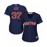 Women's Majestic Boston Red Sox #37 Bill Lee Authentic Navy Blue Alternate Road 2018 World Series Champions MLB Jersey